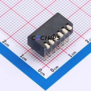 DSPV-06-LD-GET DIP Switch Through hole Component (THT) Switch Piano Key Single Pole Single Throw 6 2.54mm - Product Image 1