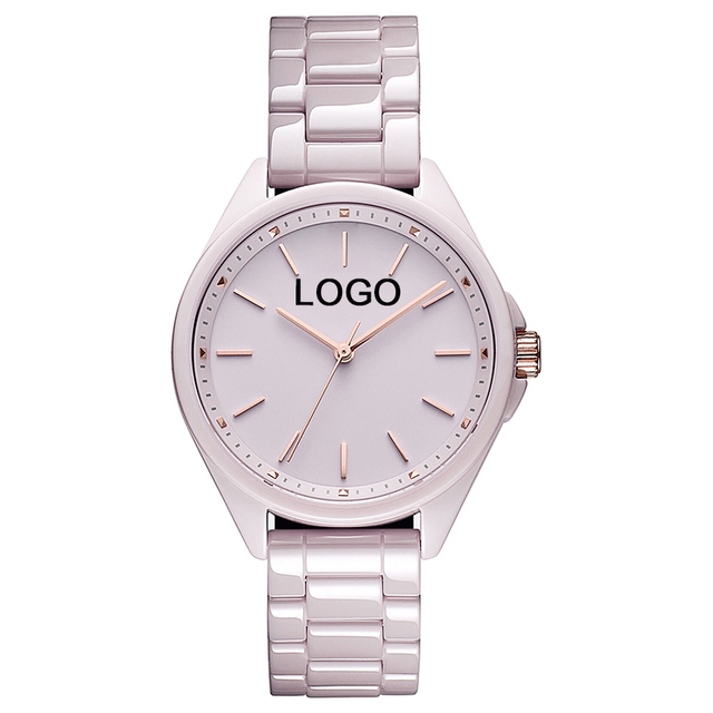 Custom Logo Minimalist Stainless Steel Ceramic Watch Ladies Private Label Design Luxury Waterproof Wrist Watch for Women