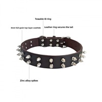 Collier pour chien en cuir pleine fleur anti-morsure à pointes, vente en gros, directement de l'usine, collier tactique robuste pour animaux de compagnie