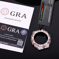 Montre GA2100 avec lunette en cuivre plaqué or, croix gothique, boîtier entièrement pavé de diamants Moissanite VVS, bijoux pour hommes