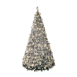 Luxury Pre-Lit Christmas <b>Tree</b> Silver Ornaments PVC/PE Material 500-1000 <b>LED</b> <b>Lights</b> Lush Warmly Lit Centerpiece Elegant Holiday - Product Image 2