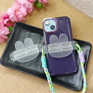 Cute Rabbit Transparent PC Groove Mobile Phone Back Clip Accessory <strong>Handy</strong> Mobile Phone <strong>Holders</strong> - Product Image 5