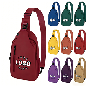 Sac de poitrine à bandoulière durable et écologique, sac multifonctionnel à bandoulière, fermeture éclair, imperméable, logo personnalisé pour unisexe, randonnée en plein air - Product Image 1