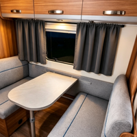 Rideau thermique occultant populaire pour camping-car, caravane, tissu tressé sur mesure pour fenêtre de camping-car, OEM