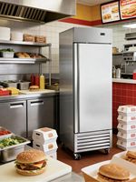 Congélateur vertical commercial à contrôle de température numérique, système de refroidissement par ventilateur, conception grande capacité pour usage centralisé