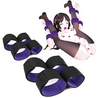Menottes érotiques réglables pour poignets et chevilles, attaches en nylon pour couples, sangles de pieds SM, menottes BDSM, jouets pour adultes, jouets sexuels