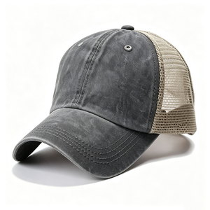 Gorra Trucker de Mezclilla Vintage Desgastada de Algodón con 6 Paneles, Malla Transpirable en la Parte Trasera, Sin Estructura, Ajustable - Product Image 5