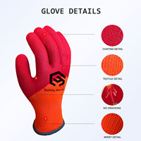 Gants de travail d'hiver résistants au froid CY Factory, 7 jauges, doublure en tissu éponge, latex gaufré, approvisionnement en gros, gants de sécurité