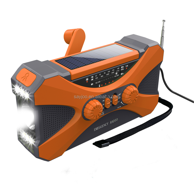 Emergency Self-Powered Portable Radio Solar Hand Crank Dynamo Flashlight Self-Contained Emergency Flashlight Radio