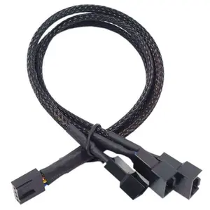 Wholesale PC Fan 4Pin Extension Cable 1 to 3 PWM Fan Splitter Cable PC Case Fan Adapter Cable