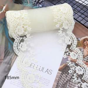 Nouvel Arrivage Ruban de dentelle brodé floral délicat de 175 mm pour garniture de rideaux et voilages 5 yards/rouleau - Product Image 2