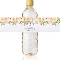 Nouvelles étiquettes autocollantes mignonnes en aquarelle pour bouteilles d'eau minérale rose et bleue, étiquettes personnalisées imperméables