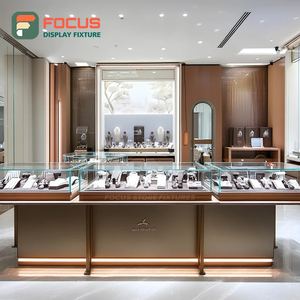 Luxury Mall Jewelry Display Case Wood Frame Brand Store Glass Showcase - Product Image 5