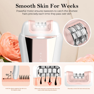 Épilateur électrique 2 en 1 pour femmes avec 32 pinces à épiler et tête de rasage, modèle Le 506 - Product Image 5