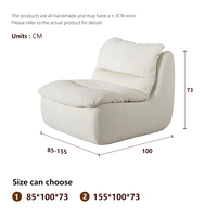 Fauteuil de salon modulaire ergonomique et durable avec ottoman, canapé modulaire en tissu rembourré en éponge pour chambre à coucher et lecture