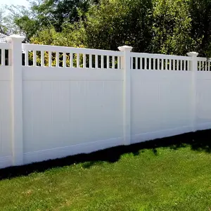 Lower Price Factory Provide Free Maintenance 6ft.H x W8ft.W Ton Vinyl PVC plastic privacy fence Panel for garden