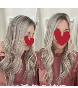 Topper capillaire en <span class=keywords><strong>cheveux</strong></span> humains ondulés Ombré Gris Cendré Argenté Slavic Beauty, avec base en dentelle respirante et aspect naturel, pour <span class=keywords><strong>cheveux</strong></span> clairsemés - Product Image 6