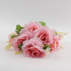 Di Yiwu forniture 7 teste di rosa bouquet di disposizione dei fiori artificiali funerale - Product Image 5