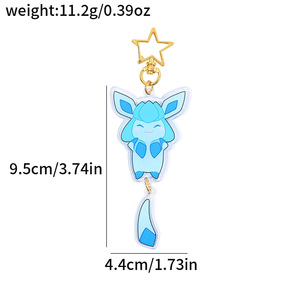 Porte-clés <span class=keywords><strong>en</strong></span> acrylique style <span class=keywords><strong>dessin</strong></span> animé 2D <span class=keywords><strong>Pokémon</strong></span>, pendentif de sac à dos, imprimé UV, Eevee 9 formes, promotion de marchandises <span class=keywords><strong>en</strong></span> plastique écologique - Product Image 5