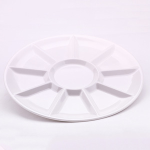 Plateau rond TaiYuan à dix compartiments, 330 mm, blanc, en mélamine, pour servir des en-cas et des fruits secs, usage hôtelier - Product Image 2