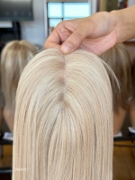 Prothèse capillaire SHY en cheveux naturels, couleur blonde, cheveux Remy chinois, base mono, fourniture professionnelle de prothèses capillaires