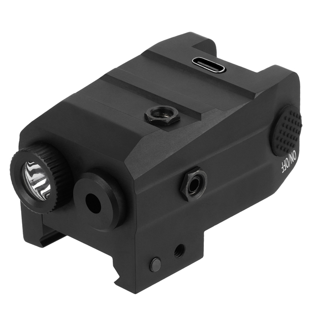 FOCUHUNTER Tactical Hunting Mini 200 Lumen LED Light Green Laser Sight Waterproof Security Compact Shockproof USB Type-C