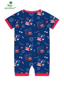 Miozing 	 Pigiama personalizzato per neonati 4 <span class=keywords><strong>luglio</strong></span>, vestiti per neonati maschi da 3 a 5 mesi, pigiama intero in bambù per eczema, ODM - Product Image 3