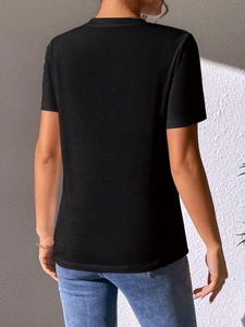 Produttore all'ingrosso <span class=keywords><strong>di</strong></span> cotone Spandex girocollo manica corta t-Shirt personalizzata oversize cuore lucido paillettes t-Shirt per le donne - Product Image 3