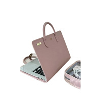 Sacoche d'ordinateur portable de luxe en cuir végétalien, étui de protection professionnel gravé sur mesure, étui technique portable et fin, cadeau d'affaires exécutif