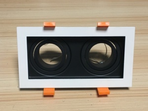 Fabrik-Bestseller SQ2-S Doppelkopf Rechteckiger Verstellbarer Gitter-Einbaustrahler COB Einbauleuchte Ring Aluminium-Fittings <span class=keywords><strong>Evolite</strong></span> - Product Image 1