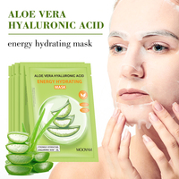 Le masque facial d'hydratation énergétique de marque privée 30gx5 Aloe Vera et acide hyaluronique revitalise la peau terne