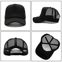 Casquette de camionneur noire personnalisable - Casquette à visière en mousse et dos en maille, idéale pour la promotion et les événements, unisexe, universelle