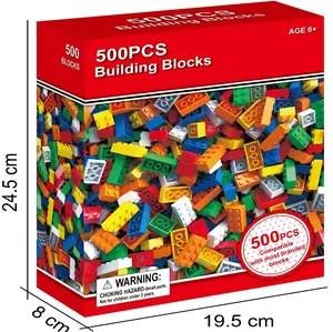 500 조각 플라스틱 클래식 빌딩 벽돌 키트, DIY 장난감 벽돌 기본 300pcs 빌딩 블록 세트 모든 주요 브랜드