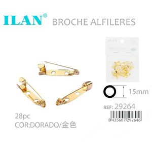 Ilan Broche Alfileres 15mm Dorado 28pc - Product Image 3