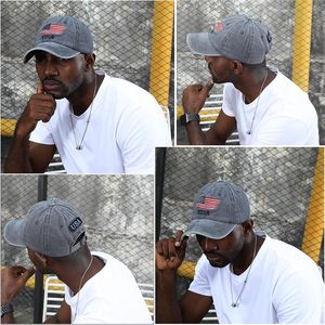 Vintage lavé en détresse drapeau américain chapeau unisexe papa casquette de Baseball réglable Trucker Style chapeaux imperméable coton fruits - Product Image 6