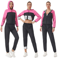 Setelan Sauna Berkualitas Tinggi untuk Wanita, Berbahan Tebal, Hoodie yang Dapat Disesuaikan, Lengan Panjang, untuk Fitness dan Membentuk Tubuh