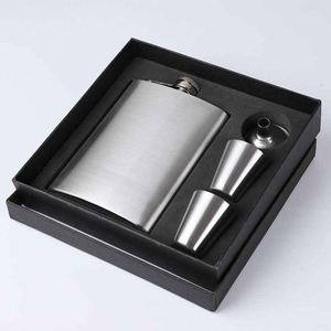 Stainless Steel Flask Set With Funnel And <b>Gift</b> <b>Box</b> Portable Minimalist Design For Presents - Product Image 1
