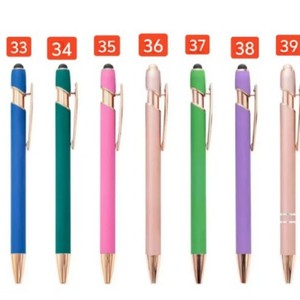 Stylo à bille en métal et caoutchouc avec logo personnalisé OEM cadeau stylo à bille promotionnel avec écran tactile avec logo - Product Image 4