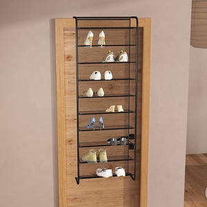 Organizador de Zapatos de 10 Niveles para Colgar Sobre la Puerta, Estante para Zapatos <span class=keywords><strong>con</strong></span> Ganchos Metálicos, Estante de Almacenamiento Colgante para Armario - Product Image 3