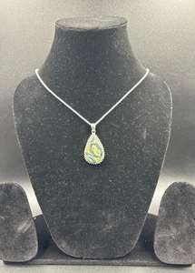 Collar de jaspe Kambaba hecho a mano, Plata de Ley 925 con cadena ajustable, rodio y chapado en oro, estilo Vintage, joyería nupcial - Product Image 2