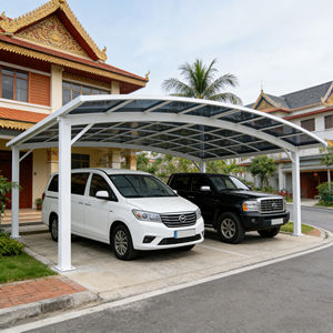 Abri de voiture <span class=keywords><strong>double</strong></span> en polycarbonate et <span class=keywords><strong>aluminium</strong></span> imperméable et anti-UV avec certification CE pour maison, villa et abri de stationnement extérieur - Product Image 2