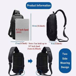Free Sample custom logo <b>Sling</b> <b>Backpack</b> USB Anti-Theft Men'S Chest Bag women's shoulder bags casual - Product Image 5