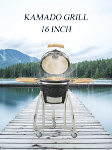 Parrilla Kamado KIMSTONE de Cerámica de 16 Pulgadas, <span class=keywords><strong>Ahumador</strong></span> de Carbón <span class=keywords><strong>para</strong></span> Cocinar al Aire Libre en el Patio Trasero - Product Image 4