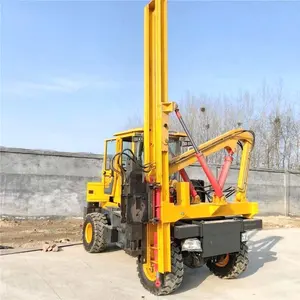 High-speed Hydraulic Hammer 4 Wheel Road Barrier Pile Driver Small Wheels Guardrail Pile Driving Machine