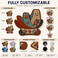 Écusson brodé floral personnalisé, motif abstrait coloré et attrayant, à coudre sur vestes, vêtements et sacs à dos