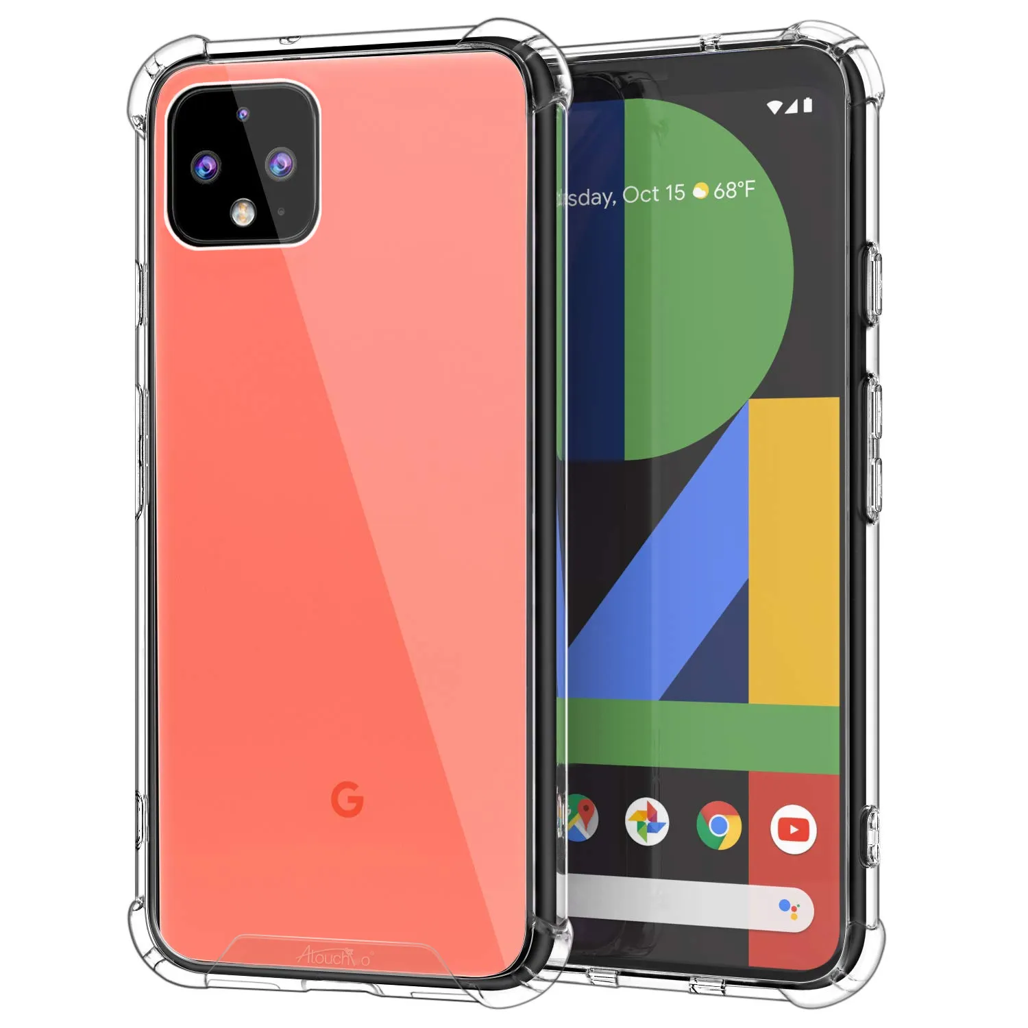 Atouchbo 1.5mm Anti-Shock Transparent Phone Case for Google Pixel 4