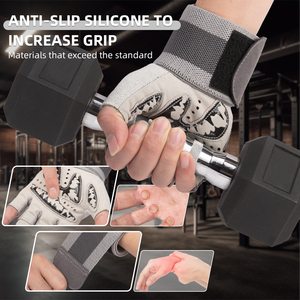 Guantes Deportivos MKAS de Alta Calidad, Transpirables, Antideslizantes, de Medio Dedo, con Soporte Ajustable para la Muñeca - Product Image 4