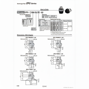 Coussin de vide pneumatique SMC ZP2-T15EUGS-A5 élévateur de vide pneumatique - Product Image 1