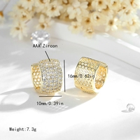 Bijoux de mode hengxuan designer nouveau design multi-zircone brésilien 14k boucles d'oreilles en laiton sans décoloration en gros