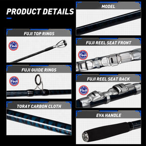<span class=keywords><strong>Canne</strong></span> à pêche <span class=keywords><strong>Surfcasting</strong></span> à haute teneur en carbone 40T 4.05m/4.25m anneau de guidage Fuji 3 sections <span class=keywords><strong>canne</strong></span> à pêche à rotation lente pour le surf en eau salée - Product Image 5